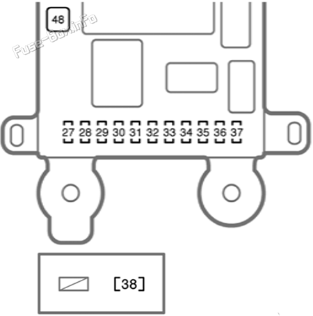 Interior fuse box #1 diagram: Toyota Tarago / Previa (2003-2005)