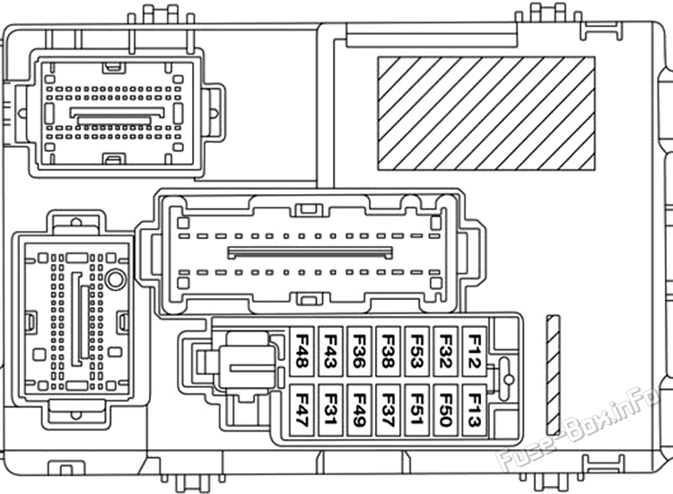 Instrument panel fuse box #1 diagram: Ram ProMaster City (2019, 2020, 2021, 2022)